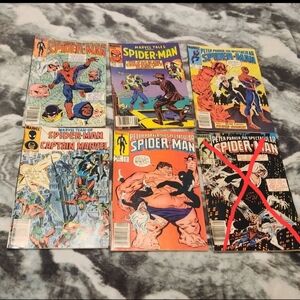 Lot Of 5 Spiderman Marvel Comics 1980s # 91 142 96 164 89